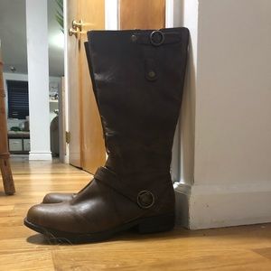 Madden Gurl mid calf brown boot